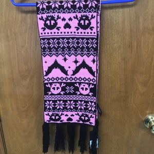 Dolls Kill Grave Girls Pink Black Intarsia Gothic Scarf NWT